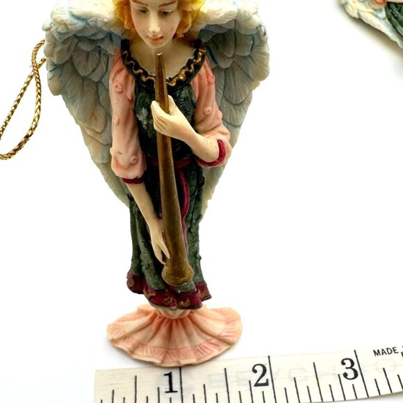 Vtg Ganz Renaissance Angel Figurines Trumpets 5" Resin Christmas Ornaments - Picture 3 of 7